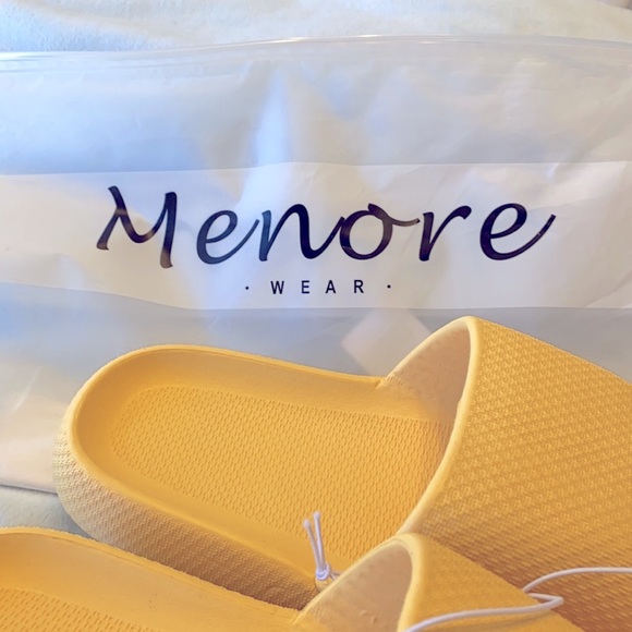 MENORE. THICK SOLE YELLOW SLIDES-CUTE-COMFORTABLE - Picture 7 of 9